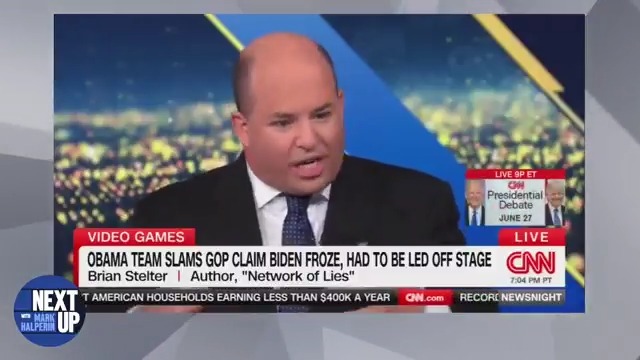 .Mark Halperin: "You've got at CNN this guy Brian Stelter, who's their media reporter, who's an ally of Jake Tapper, to protect Jake Tapper's image... It's nothing short of journalistic corruption, and it's missing the moment..." Watch and download: