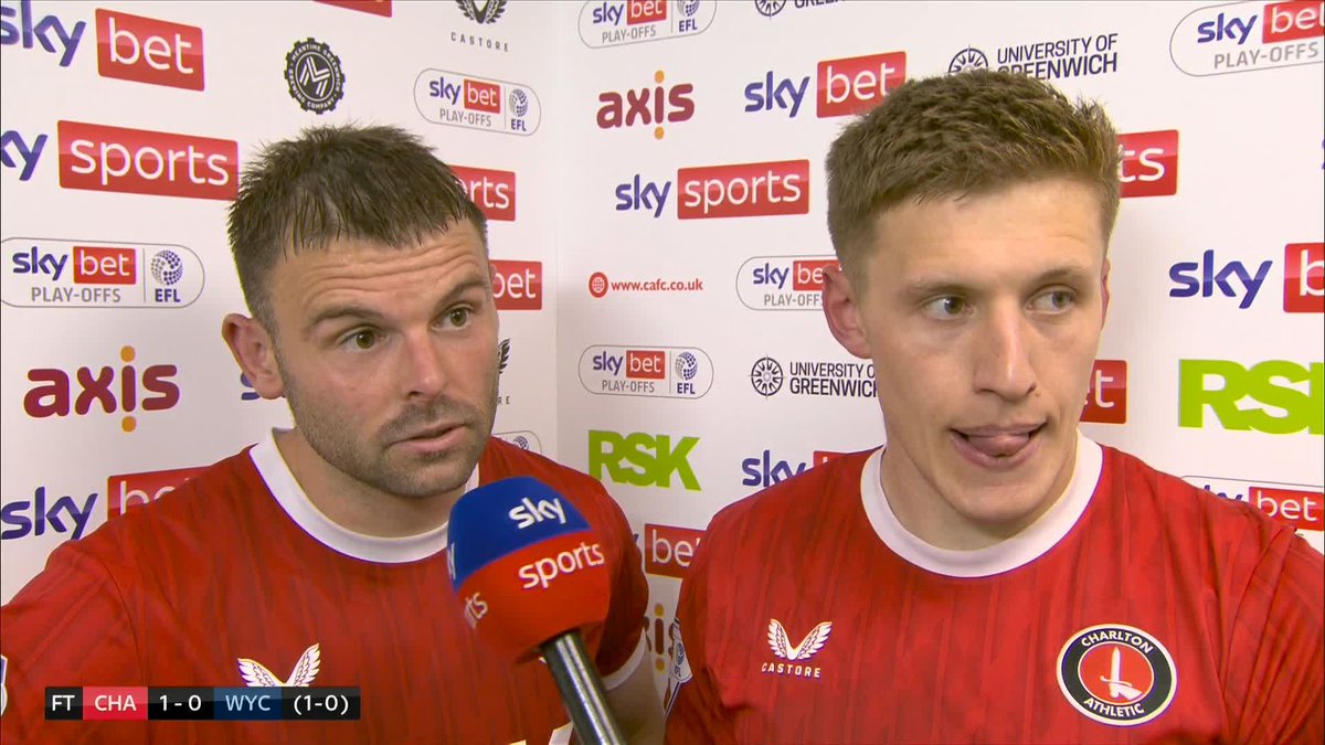 "It was mad, what this football club's all about... those fans deserve EVERYTHING." โค๏ธ Charlton Athletic's hero Matty Godden reacts to the Addicks play-off semi-final victory over Wycombe Wanderers ๐ฌ