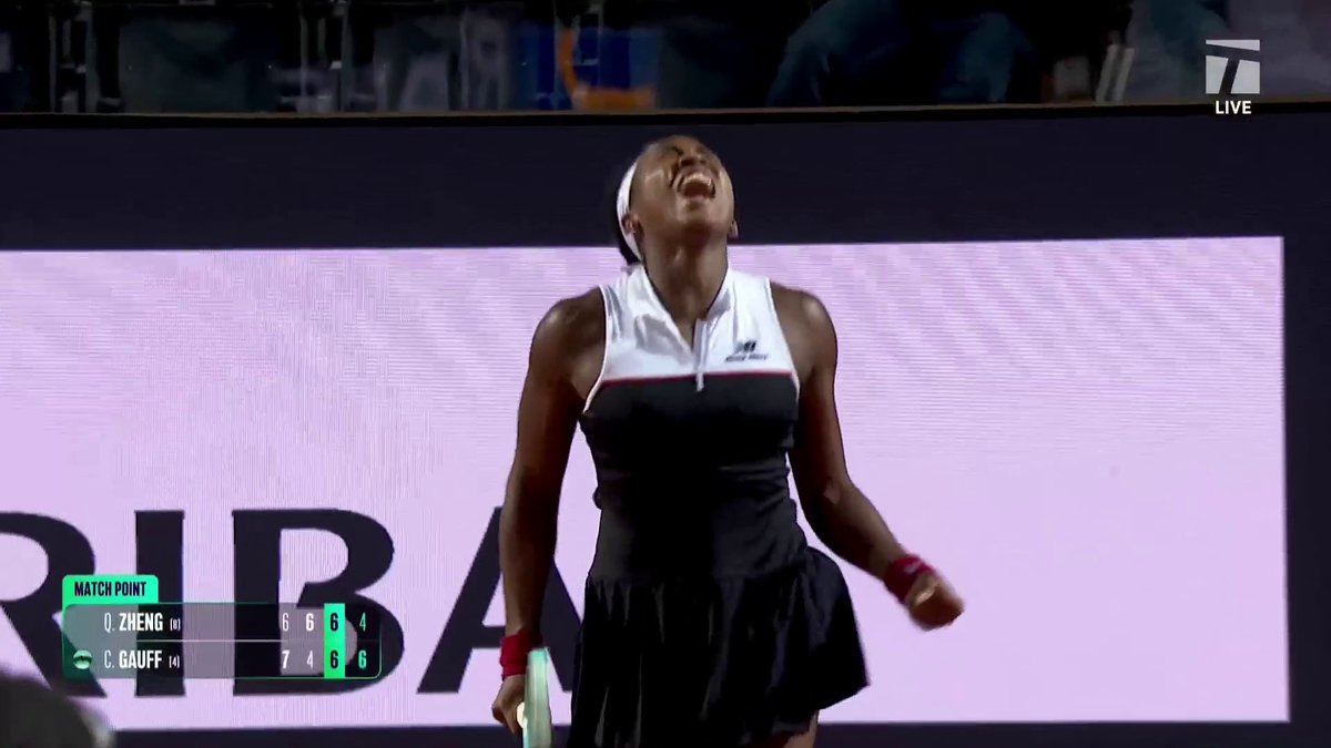 WHAT IT MEANS 🙌 Coco Gauff outlasts Qinwen Zheng in an EPIC to make the #IBI25 final!
