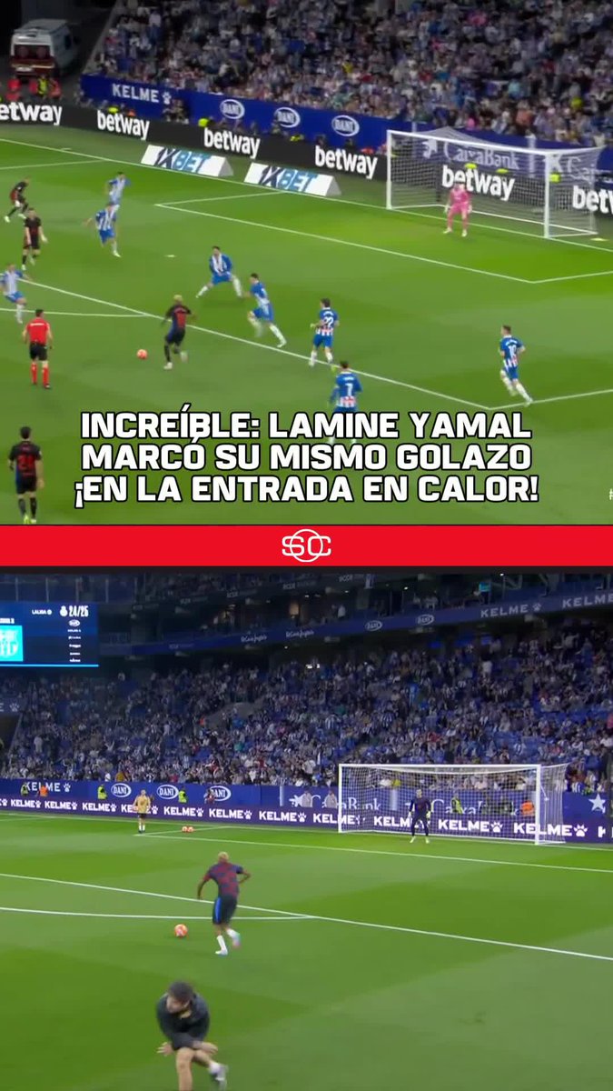 Lamine Yamal hizo el MISMO GOL en la entrada en calor. No es normal. 💎🇪🇸