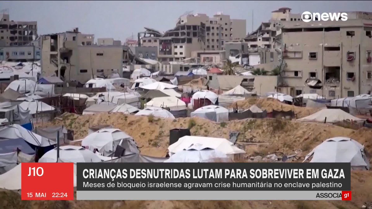 Crianças desnutridas lutam para sobreviver em Gaza. Meses de bloqueio israelense agravam crise humanitária no enclave palestino. ➡️Assista ao #J10 na #GloboNews: