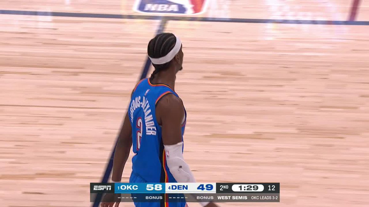 SGA picks up his 4th foul before halftime 😳