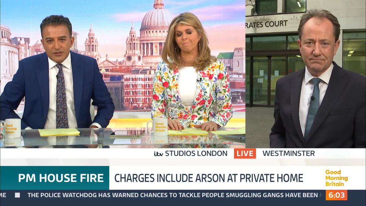 A Ukrainian national will appear in court later facing arson charges after a number of fires took place in London, including at the Prime Minister Sir Keir Starmer's home. @Richardgaisford reports.