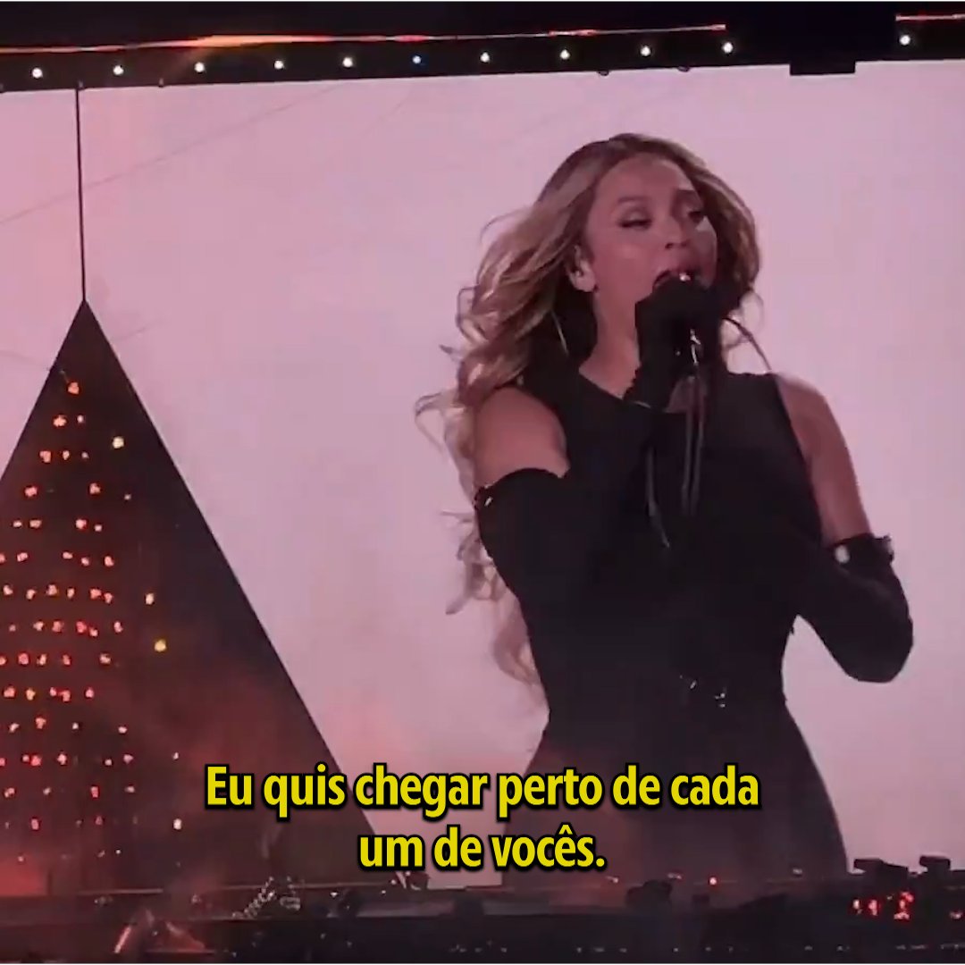 Beyoncé encerrando show em Chicago: “Eu sei que alguns de vocês precisam trabalhar amanhã e vocês ainda estão aqui. Eu sou muito grata a vocês. Nós trabalhamos tanto neste palco e era importante para mim chegar perto de cada um de vocês, mesmo se você estiver lá em cima.” ❤️