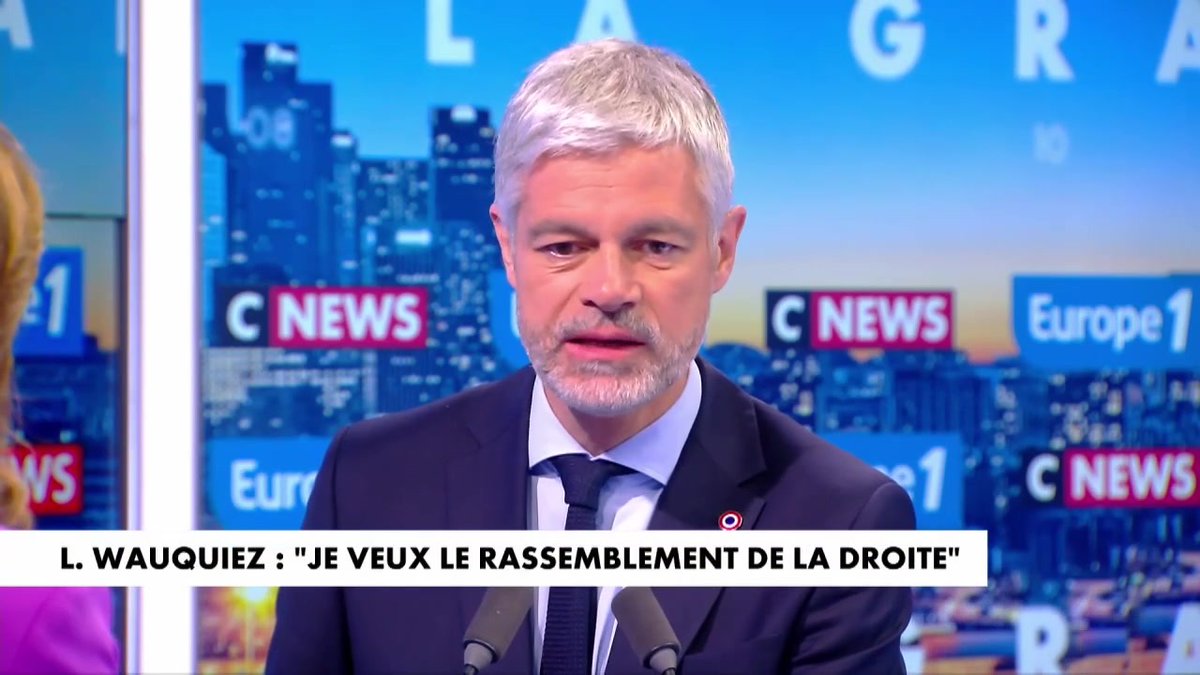 "Je veux faire le rassemblement de la droite du macronisme de droite jusqu'à Sarah Knafo ou Philippe de Villiers" affirme Laurent Wauquiez #LaGrandeITW #Europe1