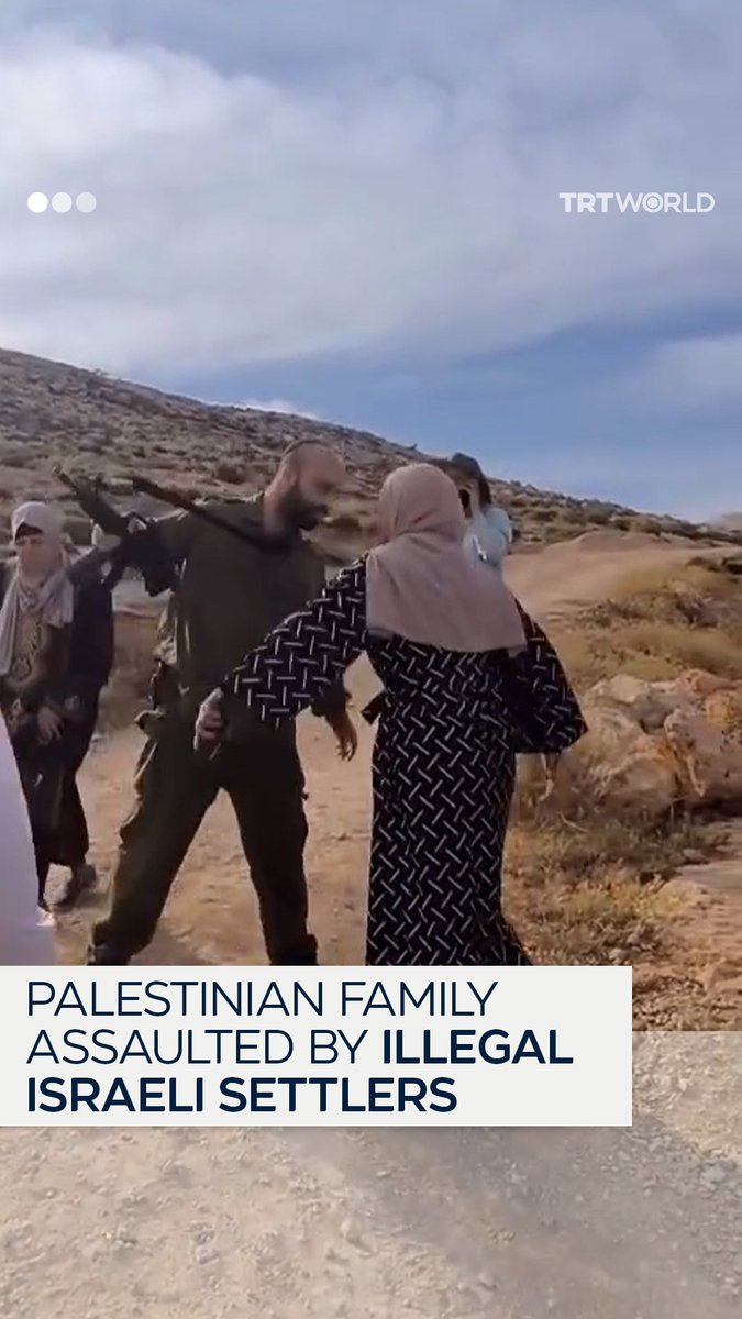 A Palestinian family was assaulted by illegal Israeli settlers who trespassed on their land in Ramallah in the occupied West Bank on May 15