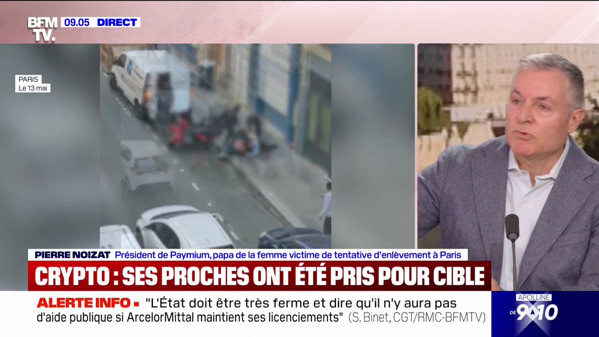 🇫🇷 FLASH | « Elle se porte aussi bien que possible », déclare Pierre Noizat, le patron d’une société de cryptomonnaie dont la fille a subi une tentative d’enlèvement à Paris. Il dénonce également une « mexicanisation » de la France.