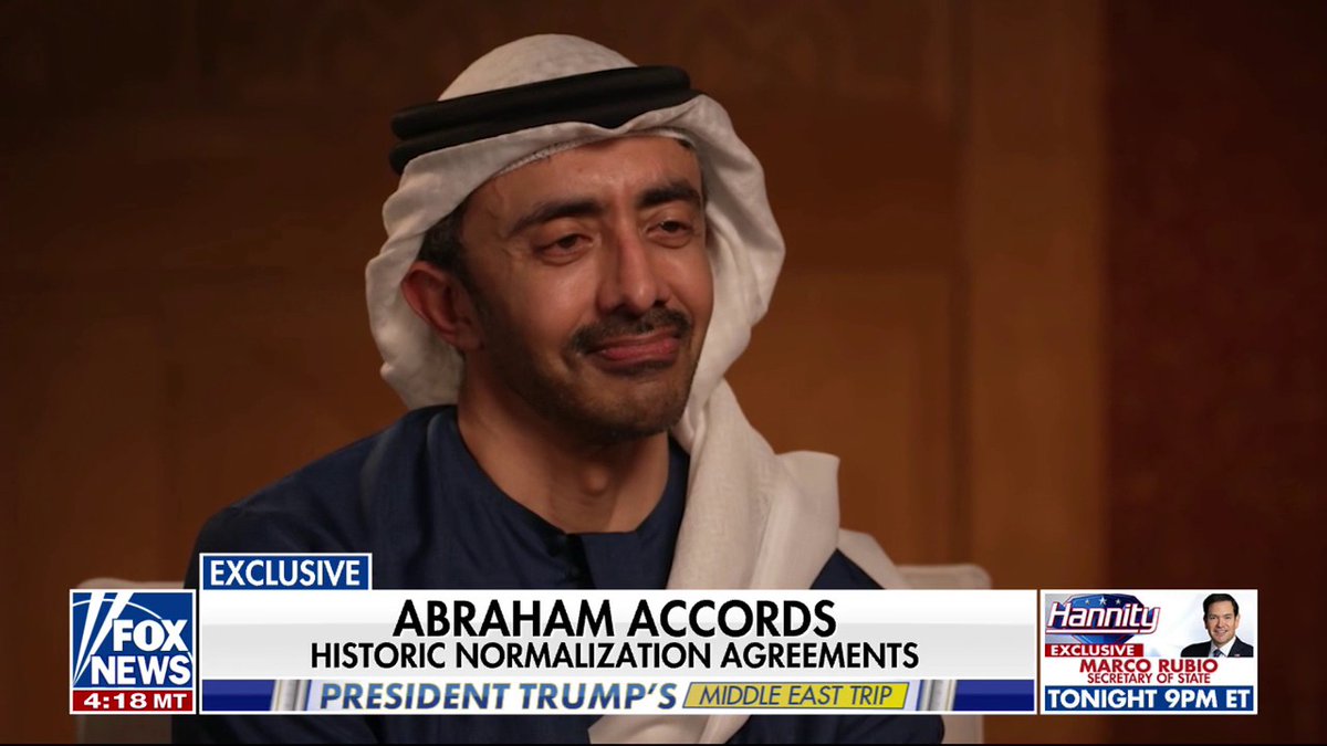 The UAE is clear: the Abraham Accords and normalization with Israel enabled us to deliver 43% of the humanitarian aid to Gaza. Next step: free the hostages. No Hamas authority in Gaza. Trump is a leader we trust. Syria: Trust but verify. 🇦🇪🇺🇸 WE LEAD.