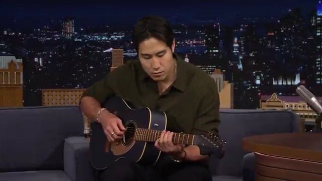 Young Mazino plays the guitar on The Tonight Show.