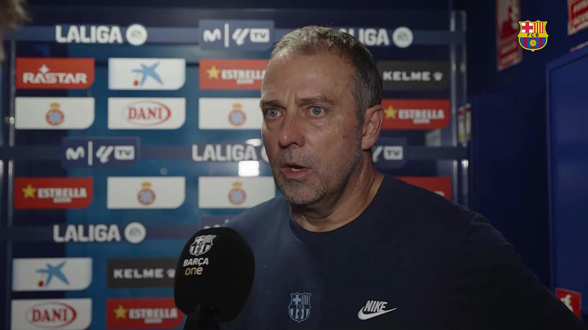🎤🏆 La felicidad de los nuestros tras ganar LaLiga en Cornellá 🗣️ Hansi Flick 🗣️ Lamime Yamal 🗣️ Olmo 🗣️ Eric