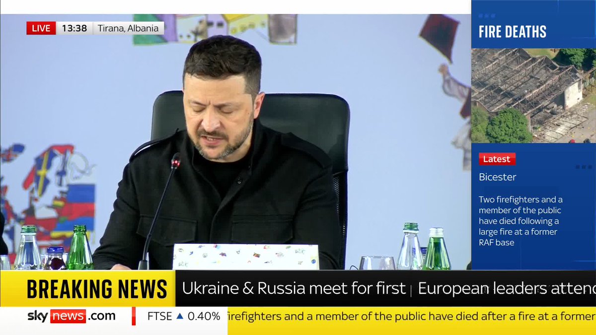 'Our number one priority is a full, unconditional, and honest ceasefire, this must happen immediately' Ukrainian president Volodymyr Zelenskyy has been speaking from the European meeting in Albania ⬇️ Live updates: 📺 Sky 501 and YouTube