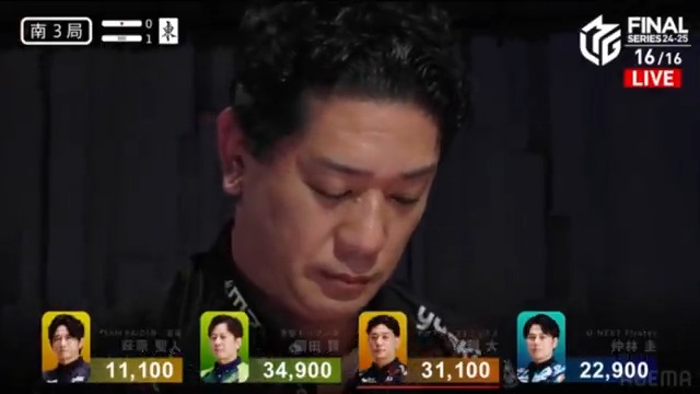#Mリーグ 2024-25試合ダイジェスト📹 南3局1本場#醍醐大 選手の親満貫のアガリ！ 勝負手が入った醍醐選手と仲林選手がぶつかる！ 先に聴牌した醍醐選手が🀔🀗待ちでリーチ！ イーシャンテンだった仲林選手の🀗が捕まる！ 醍醐選手が12000のアガリでトップ目に浮上！ 👇動画タップで今すぐ無料視聴