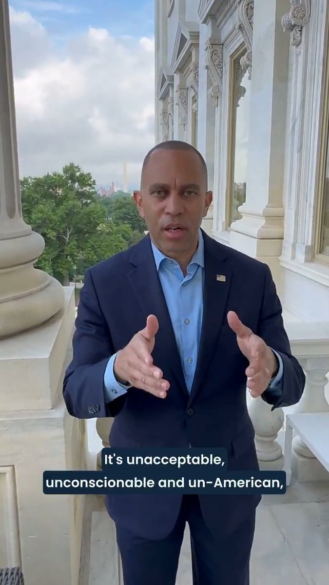 Hakeem Jeffries says Trump’s bill will takeaway healthcare from 14 million Americans.