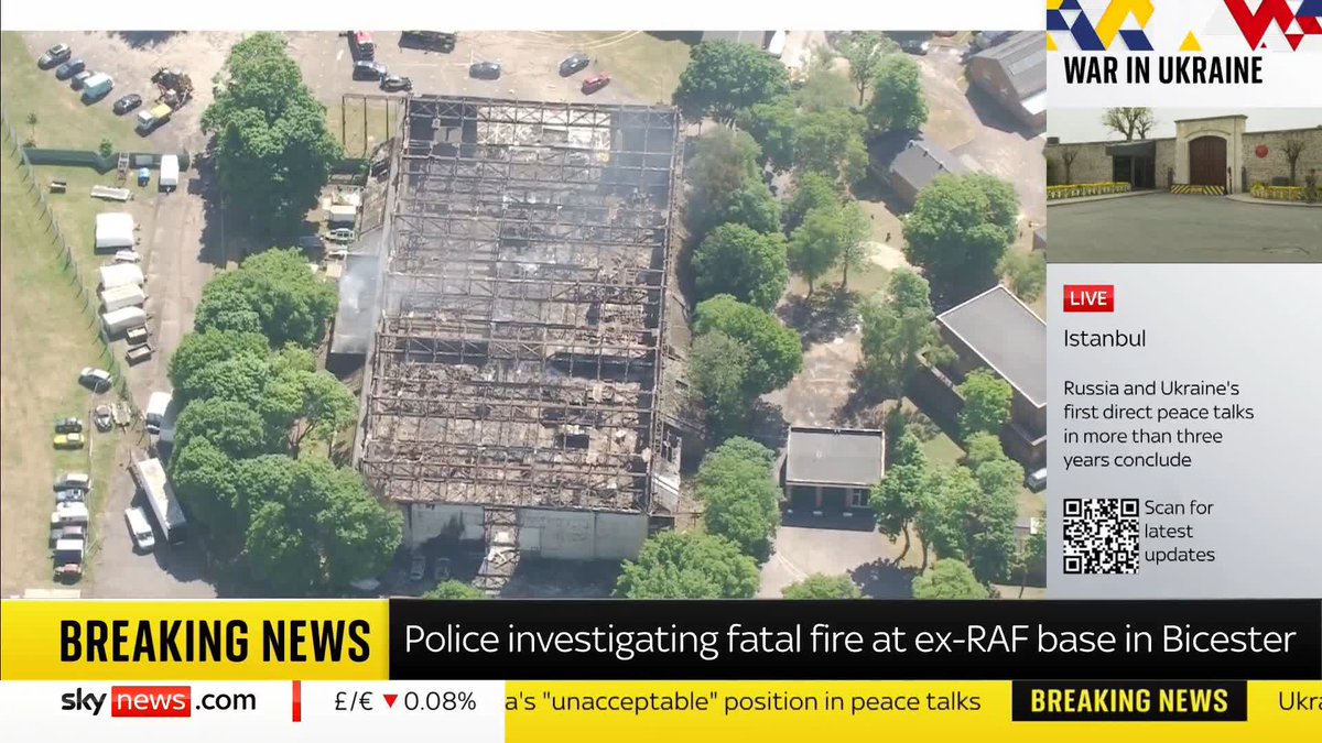 BREAKING: Thames Valley Police have said they have commenced an unexplained death investigation, after two firefighters and one other person die after fire at former RAF base in Oxfordshire. They have said it is not a criminal investigation. 📺 Sky 501
