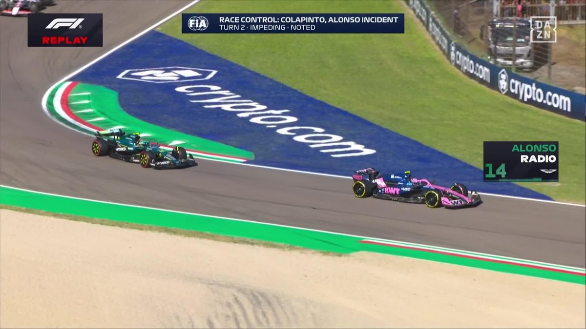 Franquito, ahí hay que quitarse 😅 Fernando Alonso se topa de lleno con Colapinto en su vuelta #ImolaDAZNF1 🇮🇹