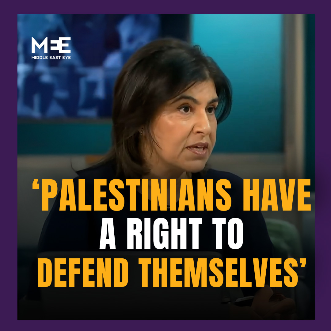 Baroness Sayeeda Warsi, the former Conservative Party Chairwoman and senior Foreign Office minister, voiced her opposition on Good Morning Britain to saying “Israel has a right to defend itself without saying the Palestinians have a right to defend themselves”.