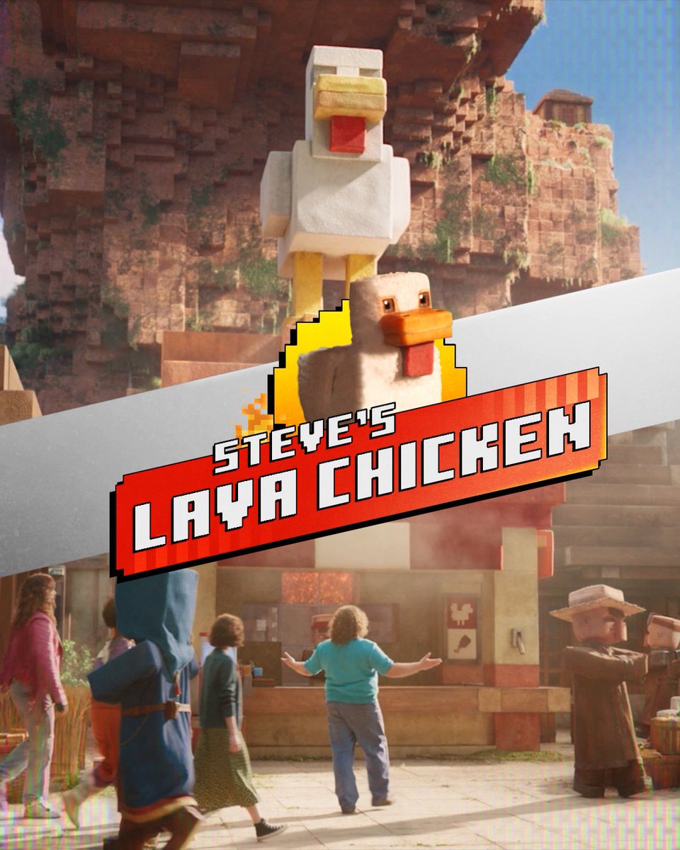 Let Steve take you under his flaming wing 🍗 #MinecraftMovie is available on Digital now!