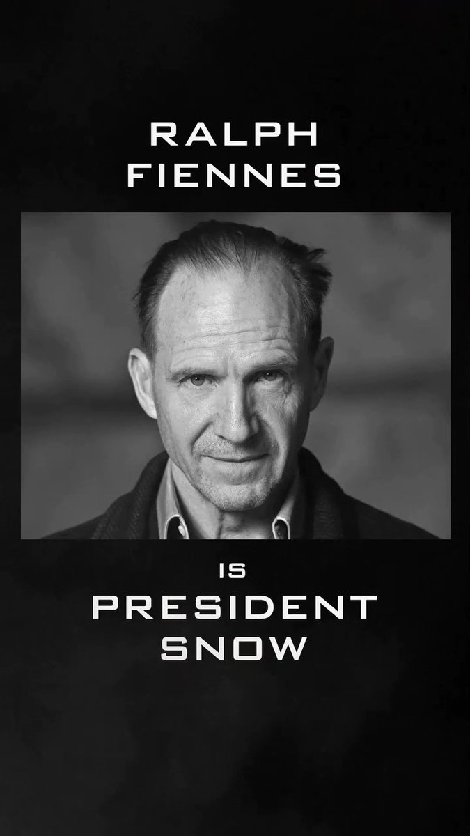 Ralph Fiennes has been officially cast as President Snow in #TheHungerGames: Sunrise on the Reaping.
