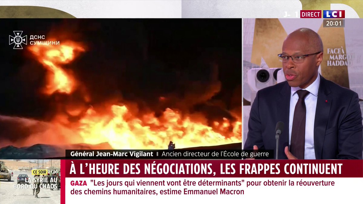 🗣️ "Poutine n'a aucune intention d'aller vers un cessez-le-feu, ou même d'arrêter la guerre tant qu'il n'aura pas atteint son objectif stratégique qui est la suppression de l'Ukraine comme État indépendant" estime le général Jean-Marc Vigilant, invité de ✦ Margot Haddad ✦