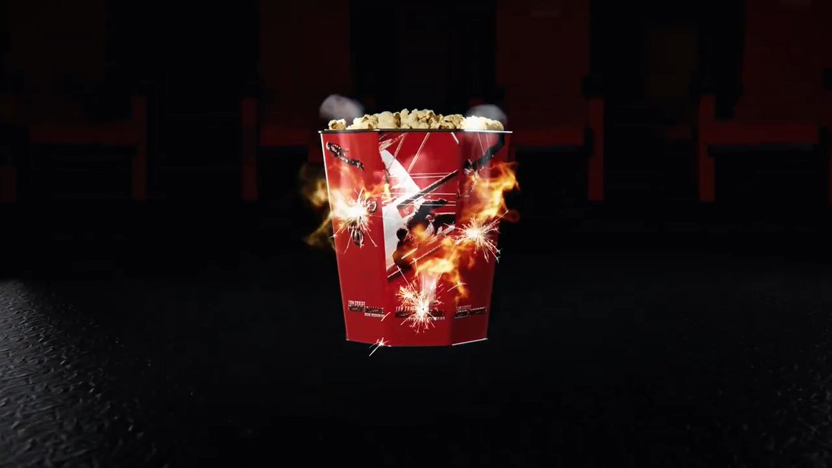 This popcorn bucket will self-destruct in 5 seconds. On sale now at Cinemark Theatres & participating theatres. #MissionImpossible
