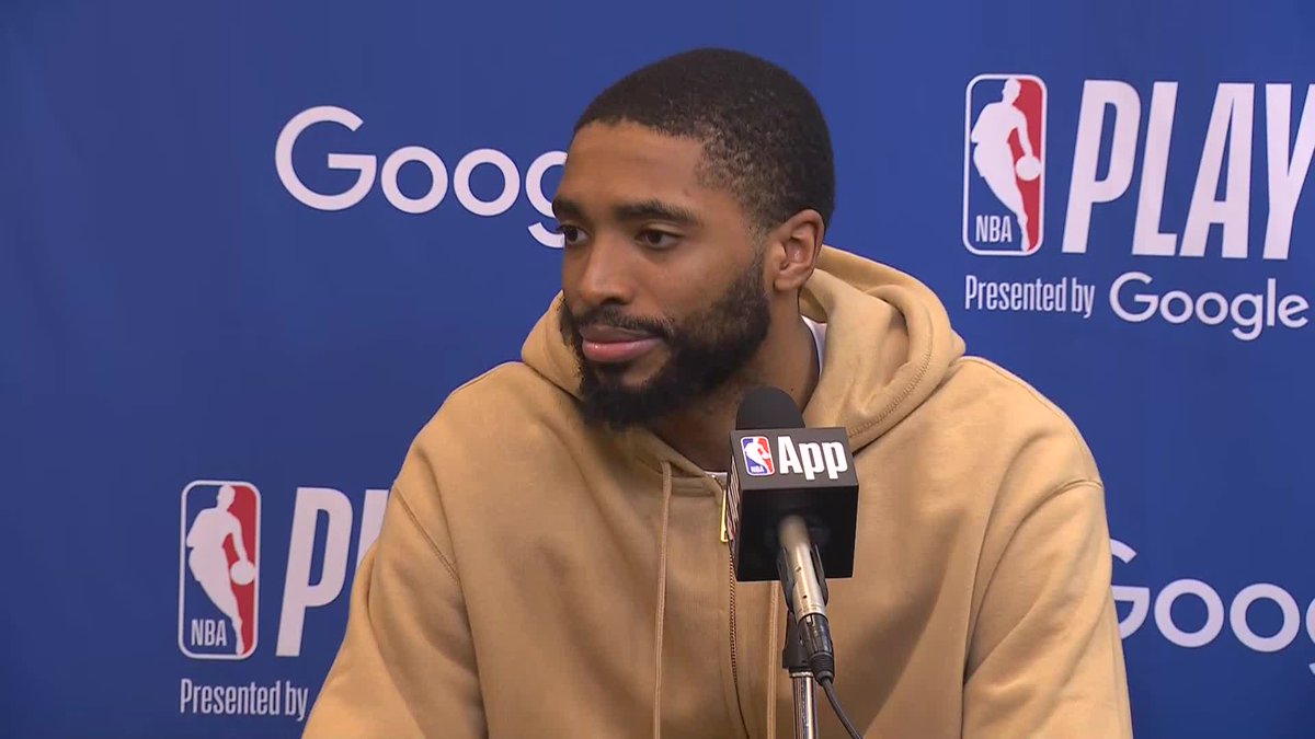 Mikal Bridges talks about the lack of celebration from the Knicks after winning the series tonight: "More to go, we're not done"