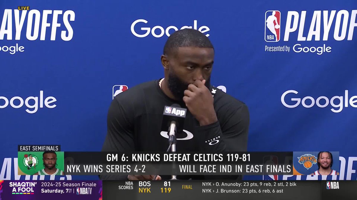 "Losing to the Knicks feels like death, but I was always taught that there's life after death" 🗣️ Jaylen Brown reflects on processing the Game 6 loss while staying focused on the journey ahead.