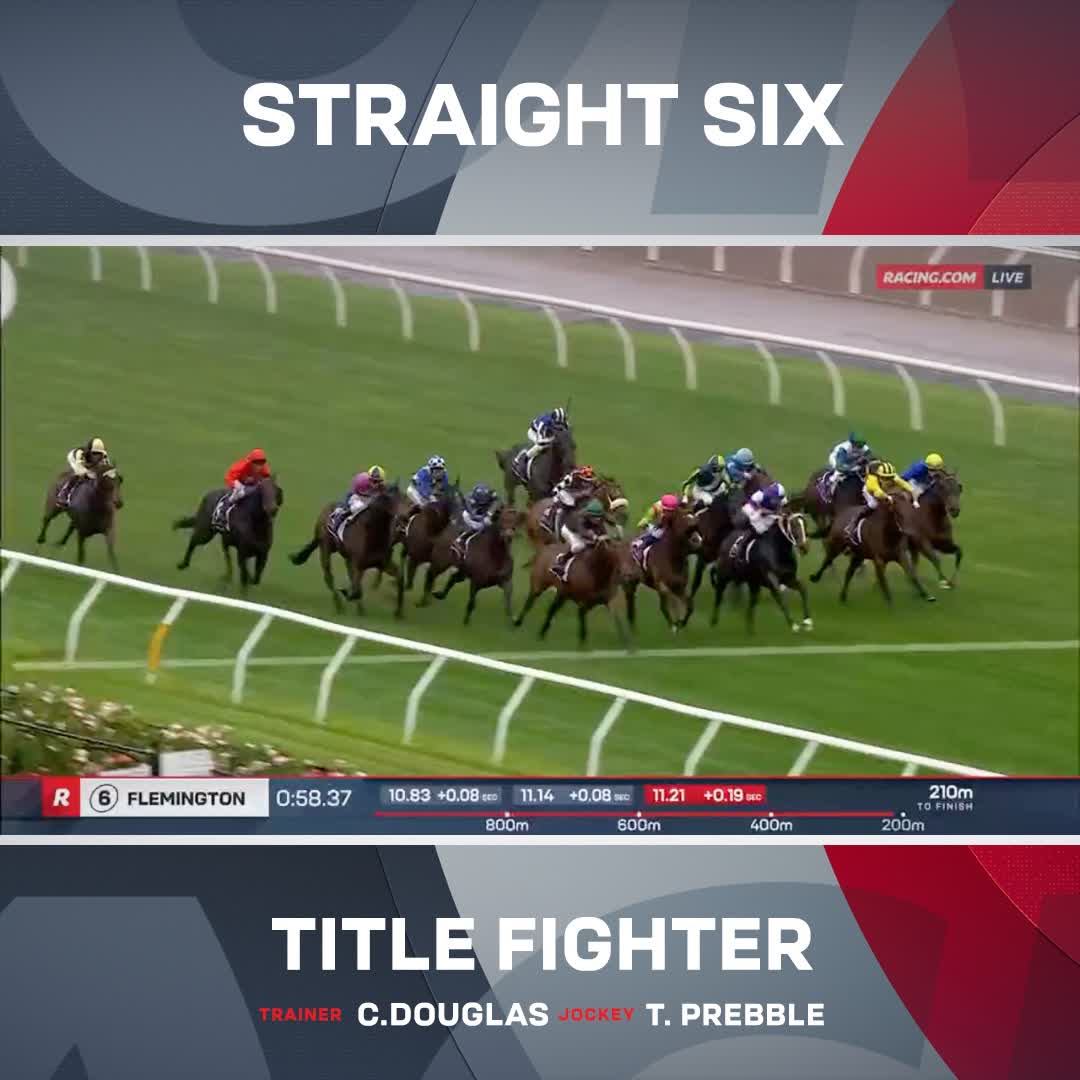 Title Fighter was up for the fight, landing a knockout blow in the Listed Straight Six 🥊 A monumental result for young apprentice, Tom Prebble! Clayton Douglas Racing