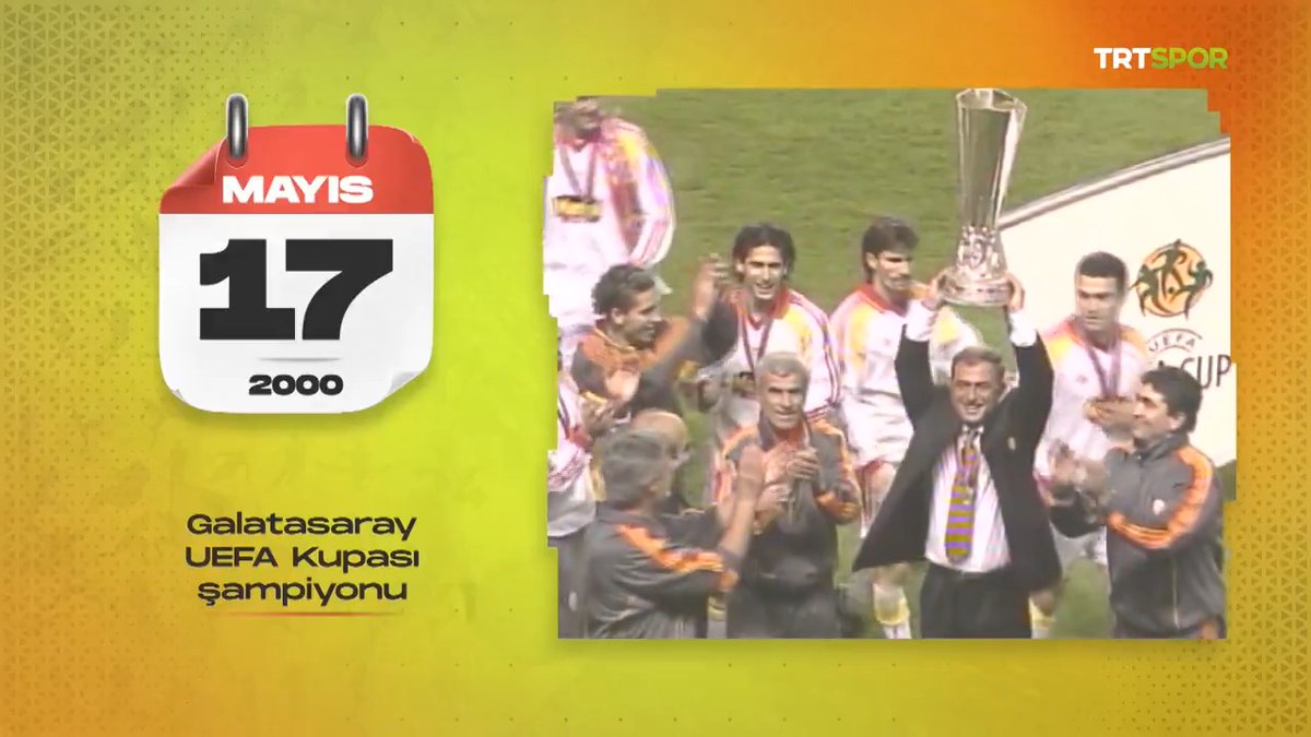 📅 Tarihte bugün: 17 Mayıs 2000 🏆 Galatasaray, UEFA Kupası şampiyonu. 🟡🔴