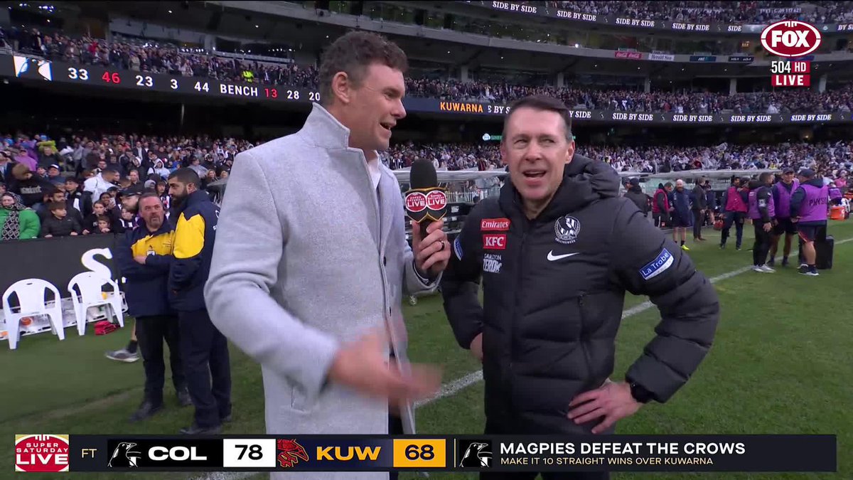"It's a big family this club!" ❤️ 📺 Watch #AFLPiesCrows on ch.504 or on Kayo Sports ✍️ BLOG 🔢 MATCH CENTRE
