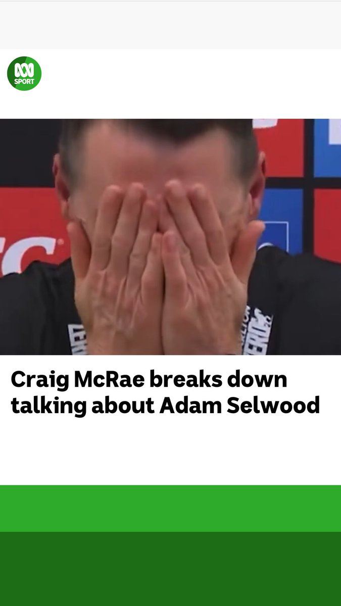 Collingwood coach Craig McRae was very emotional talking about Adam Selwood after the Pies' win. Live blog: Hear every AFL game live and ad-free on the ABC listen app:
