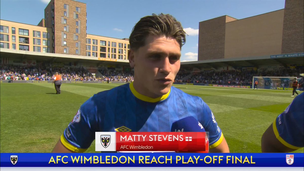 "We believe in ourselves and hopefully we can go out there and win" Matty Stevens and Josh Neufville react after Wimbledon reach the League Two play-off final 🎙️