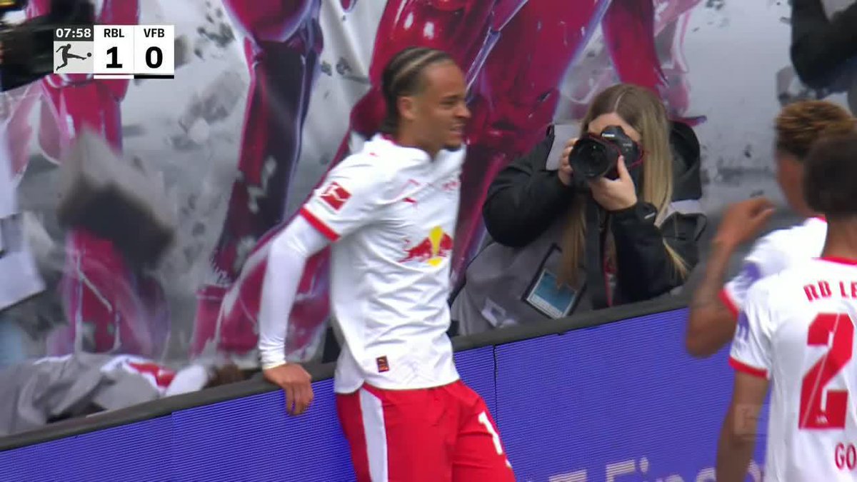 Xavi Simons reaction after this backheel goal for Leipzig 😂 Watch the Bundesliga finale right now on ESPN+📺