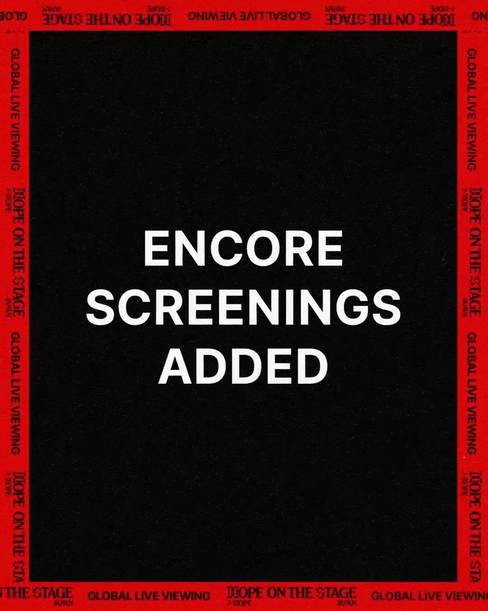 j-hope Tour 'HOPE ON THE STAGE' in JAPAN: LIVE VIEWING Encore screenings have been added🎉 🎬 Find a cinema near you! #jhope_TOUR_LIVEVIEWING #제이홉 #jhope #HOPE_ON_THE_STAGE_TOUR