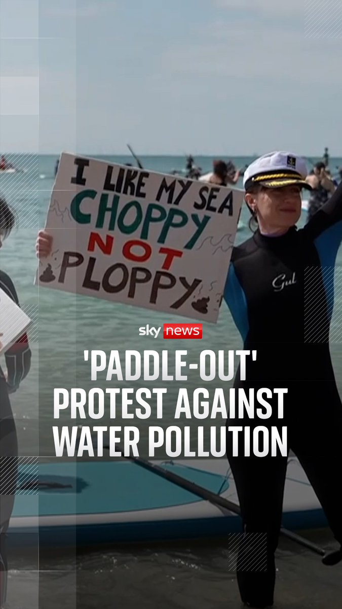 Thousands of swimmers, surfers and paddleboarders took to the waves in protest of water pollution. This comes as the Independent Water Commission reviews evidence before it will advise the Government on reforms to the water industry.