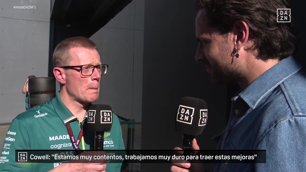 🗣️ Andy Cowell revela qué se escondía tras su sonrisa "Las nuevas piezas han hecho que el coche vaya más rápido, pero es un trabajo de equipo" #ImolaDAZNF1 🇮🇹