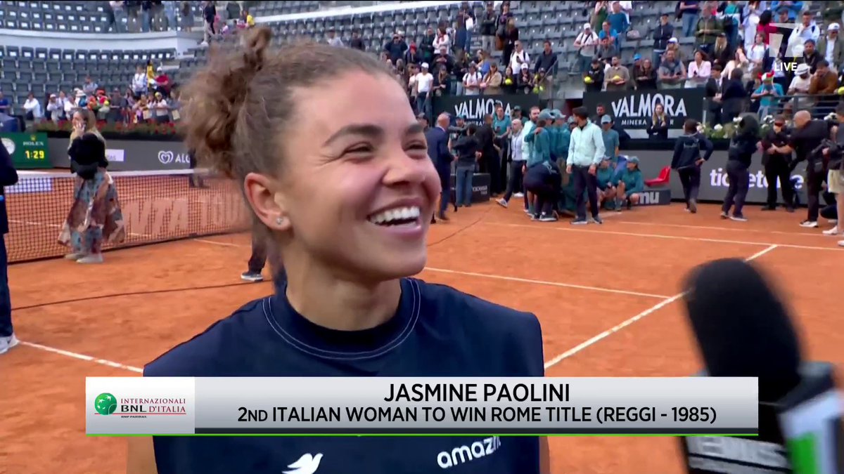 "It was the best match I've played here!" 🙌 Jasmine Paolini talked about her HISTORIC Rome win 🏆 #IBI25