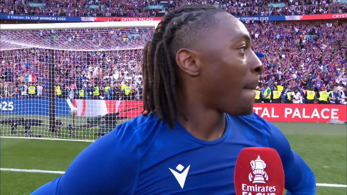 💬 "That was all about spirit, energy, that's everyone fighting together." Eberechi Eze (with a Jean-Phillipe Mateta cameo!) on Crystal Palace F.C.'s 'special' win 🙌 🎙️ Gabriel Clarke #ITVFootball | #EmiratesFACup