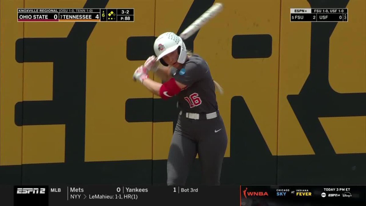 How about this piece of clutch two-out hitting from Reagan Milliken! TENN 4, OSU 2 | Reagan | Watch: ESPN2 | #GoBucks