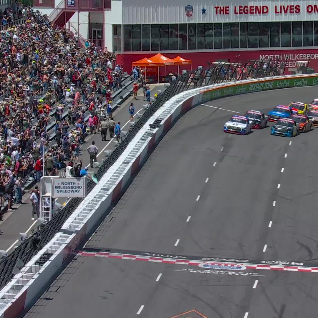 Time to get this short track showdown underway! The green flag is out and we are live on FS1 from North Wilkesboro Speedway.