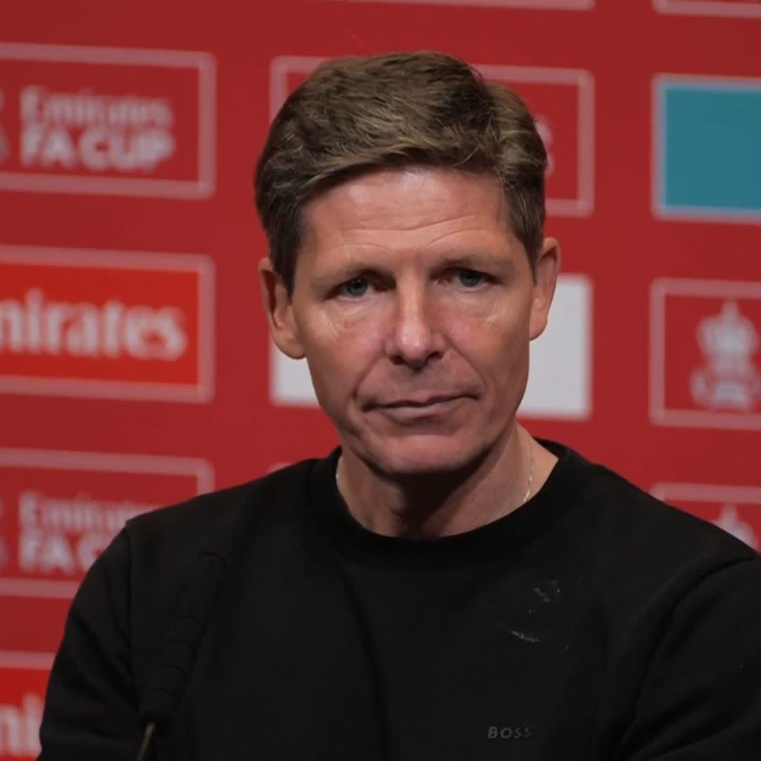 🗣️ "It was the Crystal Palace day!" Oliver Glasner says what his thoughts were when the board went up for 10 minutes of extra time in the FA Cup final which his Palace side won 🔴🔵