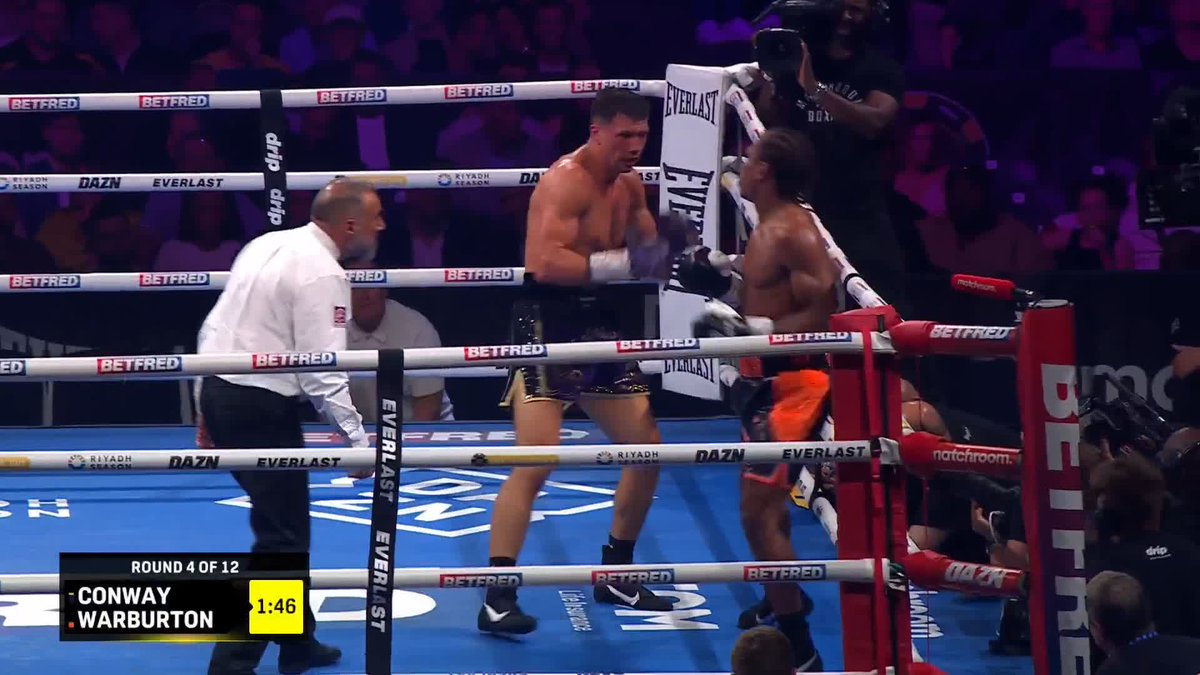 BRITISH CHAMPION 🇬🇧👑 Kieron Conway gets it done in the fourth! What a win! 🔥 #ConwayWarburton | DAZN Boxing | #FisherAllen2