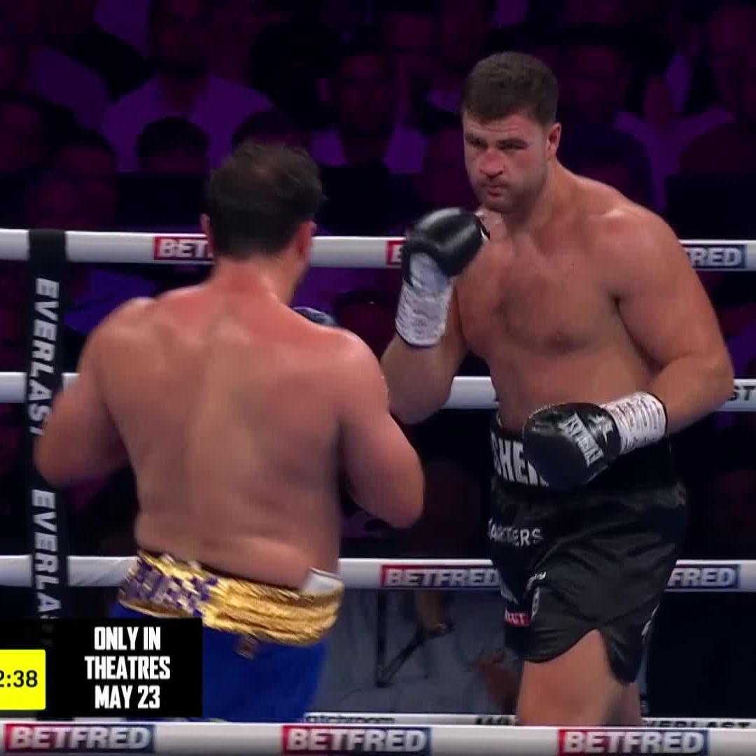 Body shot lands early for the Romford Bull 💥 #FisherAllen2 | Live NOW on DAZN