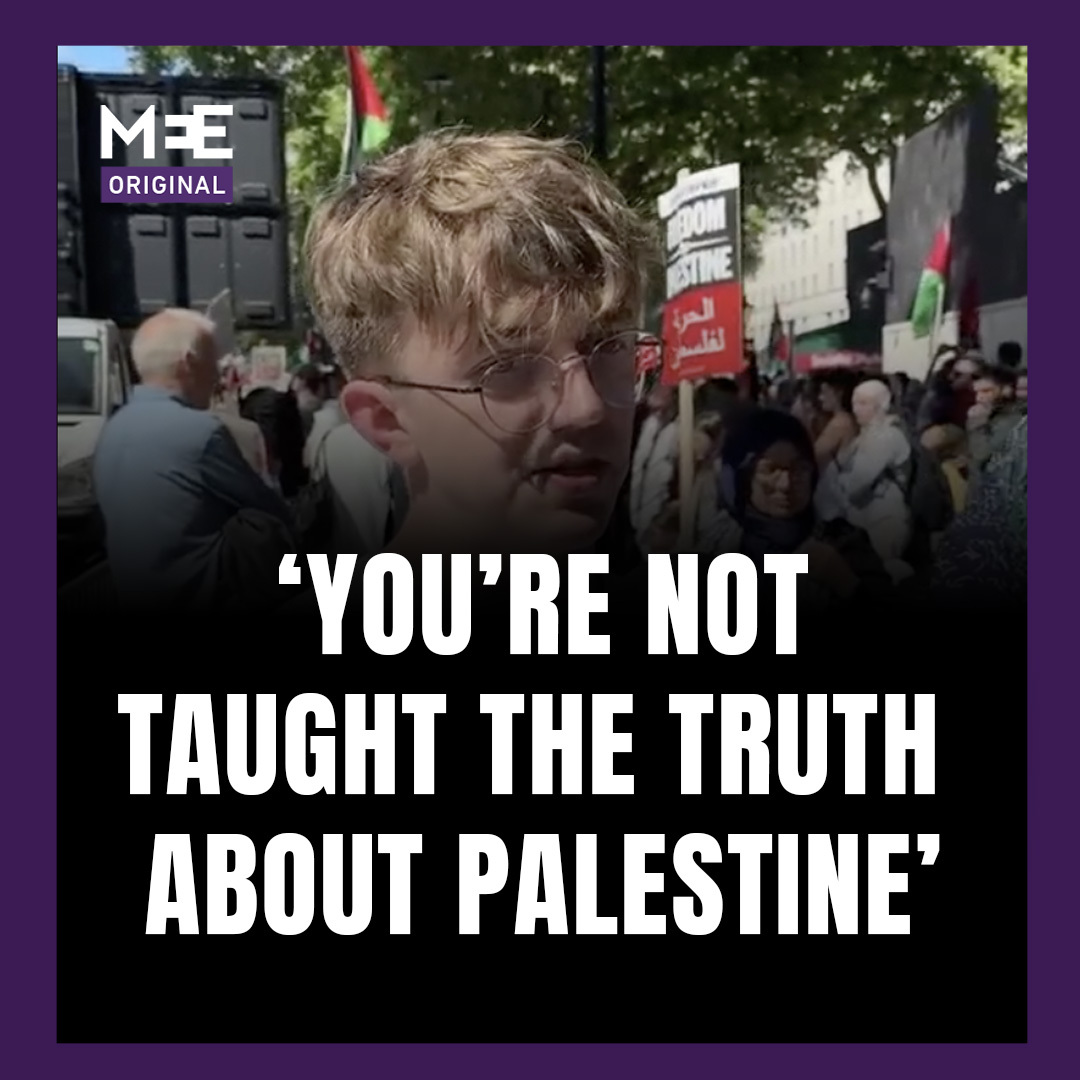 At a massive pro-Palestine demonstration in London marking the 77th anniversary of the Nakba, British activist Chris Kunzler spoke to Middle East Eye about the urgency of taking action.