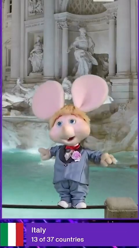Topo Gigio, strapazzaci di punti!🐭 #Eurovision #Eurovision2025 #ESCIta