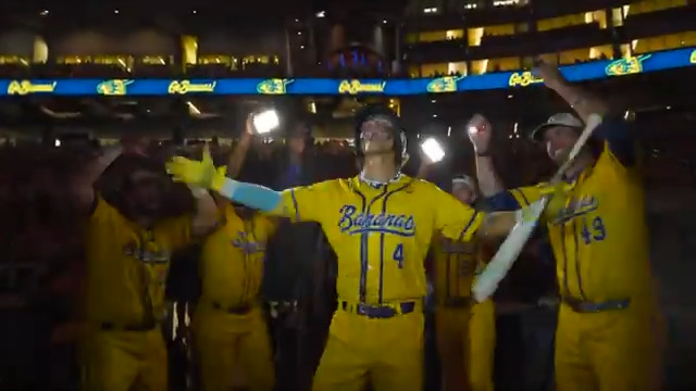 Baseball player Kyle Jackson entered the field performing "Paparazzi" by Lady Gaga with his team.