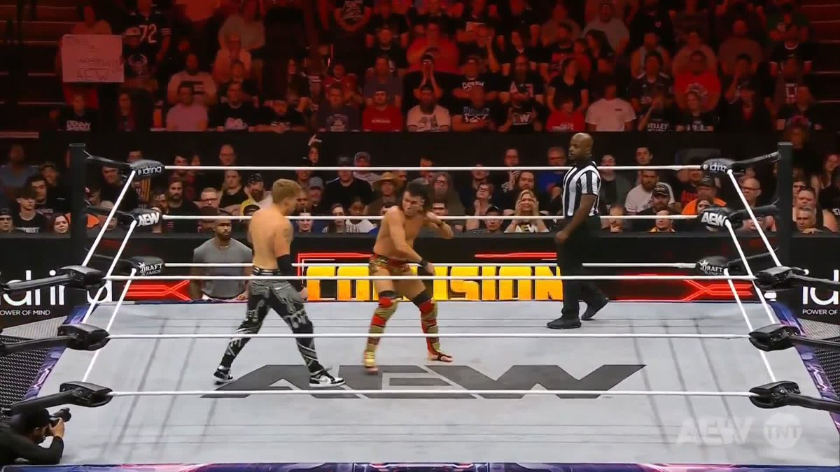 Speedball is taking everything Blake Christian is throwing at him and wants more! Watch #AEWCollision on TNT &amp; MAX Speedball Mike Bailey | Blake Christian ブレイク・クリスチャン