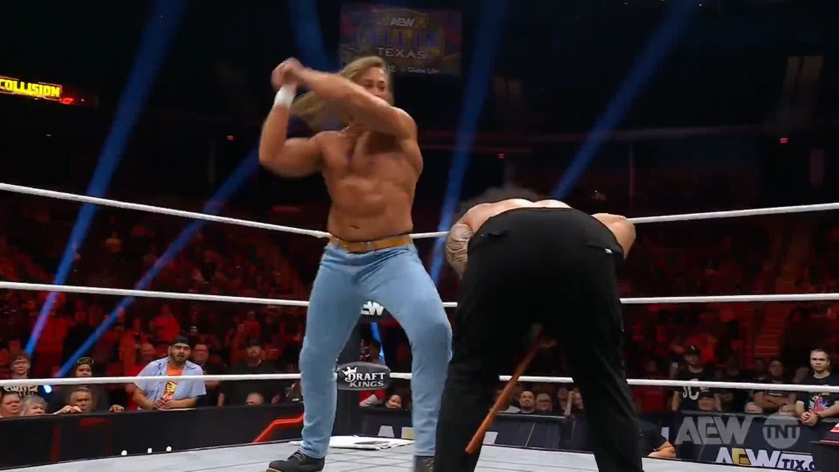 Neither Big Bill or Toa Liona are backing down! Watch #AEWCollision on TNT &amp; MAX BiG BiLL | Toa Liona