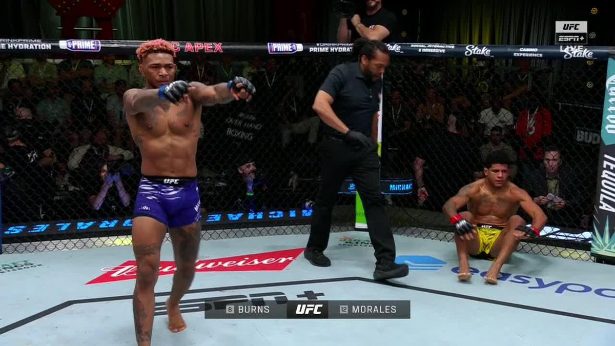 ¡Michael Morales vence a Gilbert Burns en el primer round! 🇪🇨🔥 #UFCVegas106