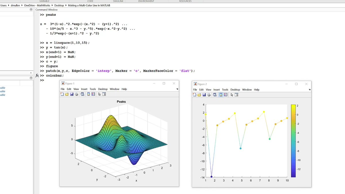 Upgrade your plot lines in MATLAB with multiple colors using the patch function. This ability allows you to vary the color of your plots to make them more visually interesting!