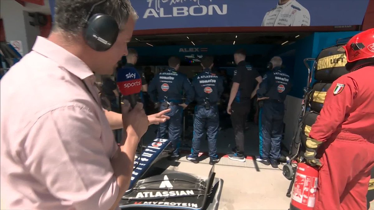 Problems for Alex Albon 😧 His car's sprung a leak, with the team racing to fix it before the start of the race 👇